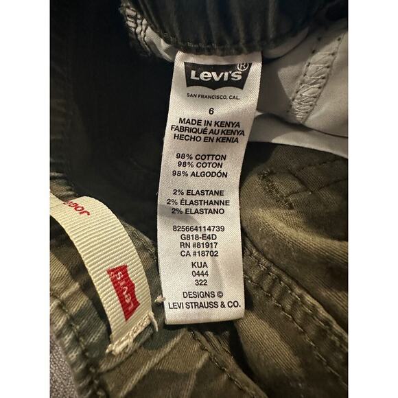 Levi's Boys Size 6 Slim Fit Stretch Jogger Pants Green Camp Camo Outdoor School - Picture 6 of 10